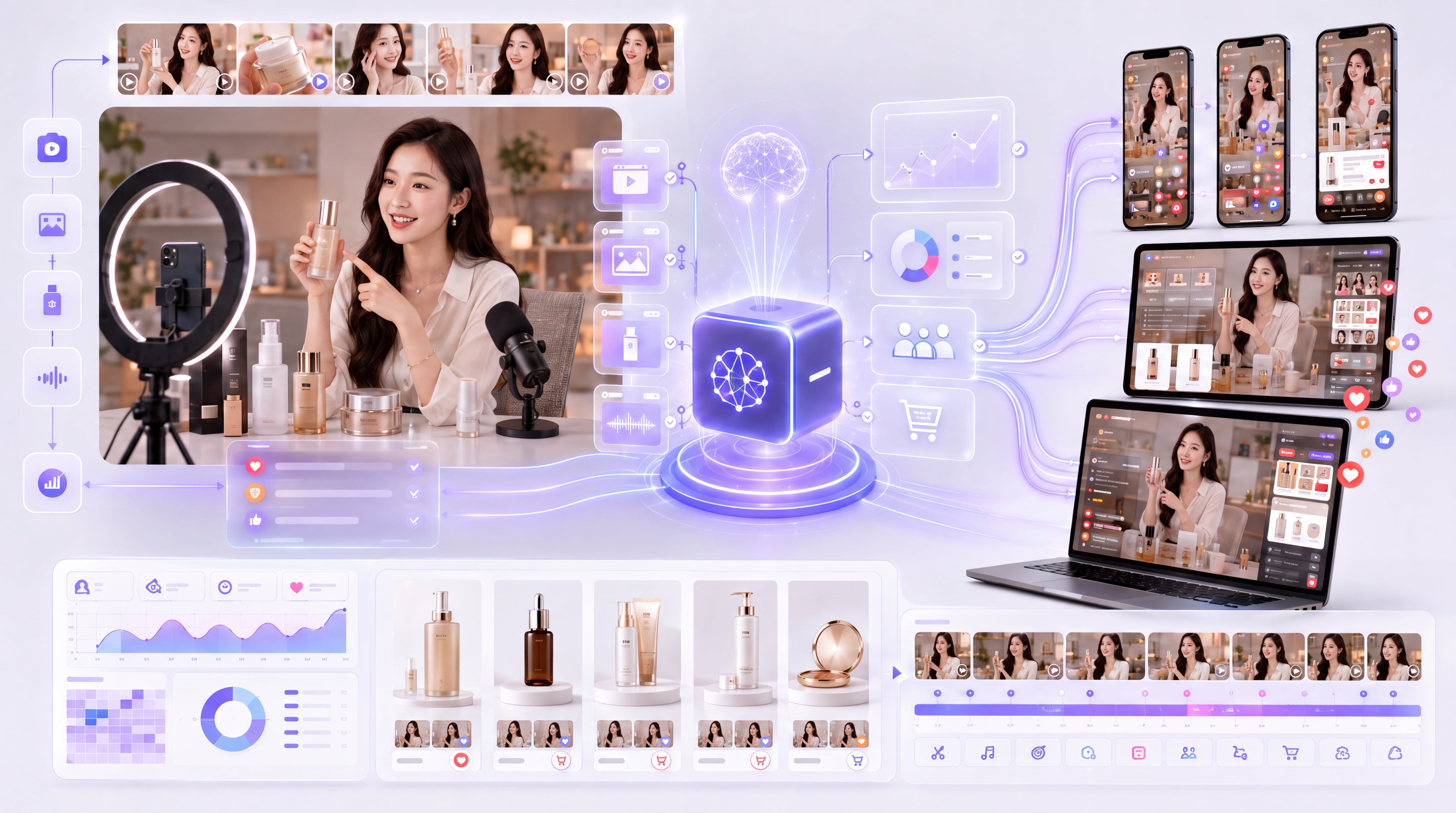 Alat pengelolaan konten dan live berbantuan AI